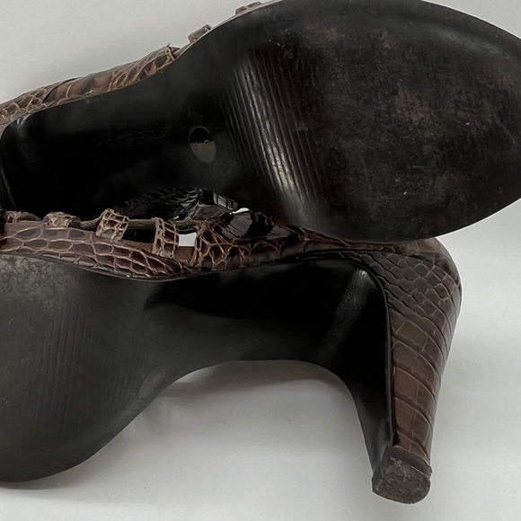 BCB GIRLS Brown Leather, Snake Print High Heels  6M - Picture 7 of 9